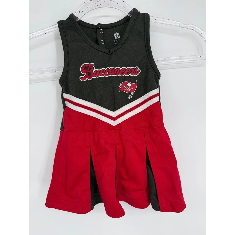 NFL Team Apparel Tampa Bay Buccaneers Cheerleader Dress Red Black Toddler Sz 18M